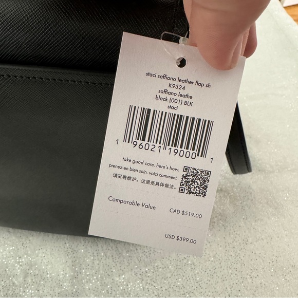 KATE SPADE Black Staci Saffiano Leather Flap Crossbody Bag - Picture 15 of 15